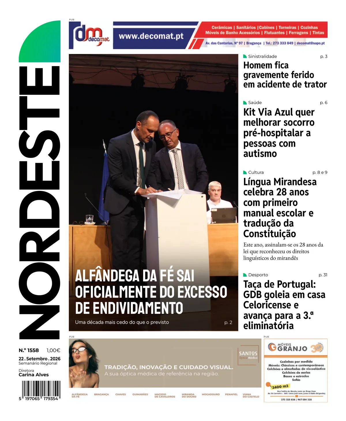 Capa da edição N.º 1558 de 22.09.2026