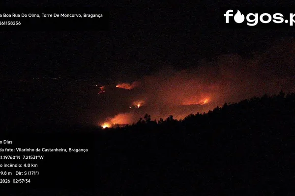 Incêndio que deflagrou em Cabeça Boa e se alastrou a Carrazeda tem três frentes ativas 