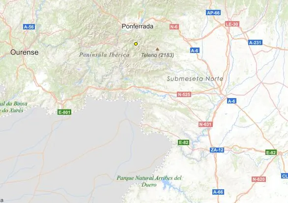Epicentro foi registado a cerca de 10 quilómetros a sul de Ponferrada, em Espanha