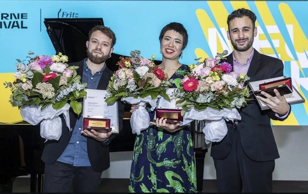 Recebendo o Prémio Fritz Gerber no Festival de Lucerne com Phoebe Bognár e Santiago Villar
