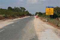 Estrada de Mogadouro em obras