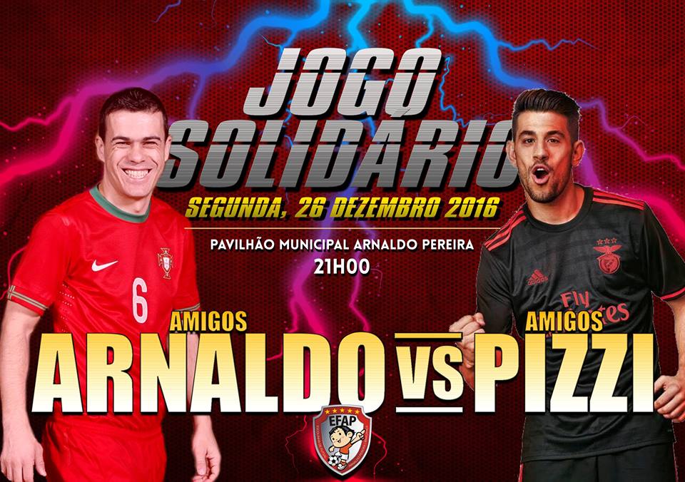 Arnaldo Pereira e Pizzi juntos em jogo solidário
