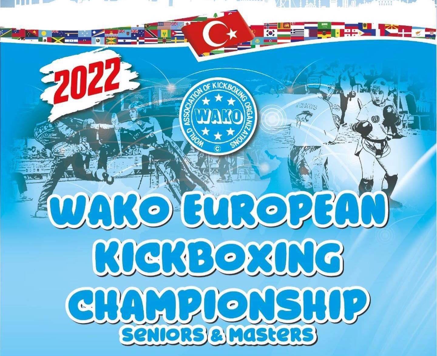 Fabrice Fernandes, Catarina Dias, Adriano Lopes e Pedro Sauzelo no Campeonato da Europa de Kickboxing