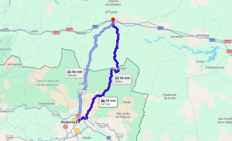 Munícipio de Bragança notificado para devolver verba do PRR da estrada Puebla de Sanabria – Bragança